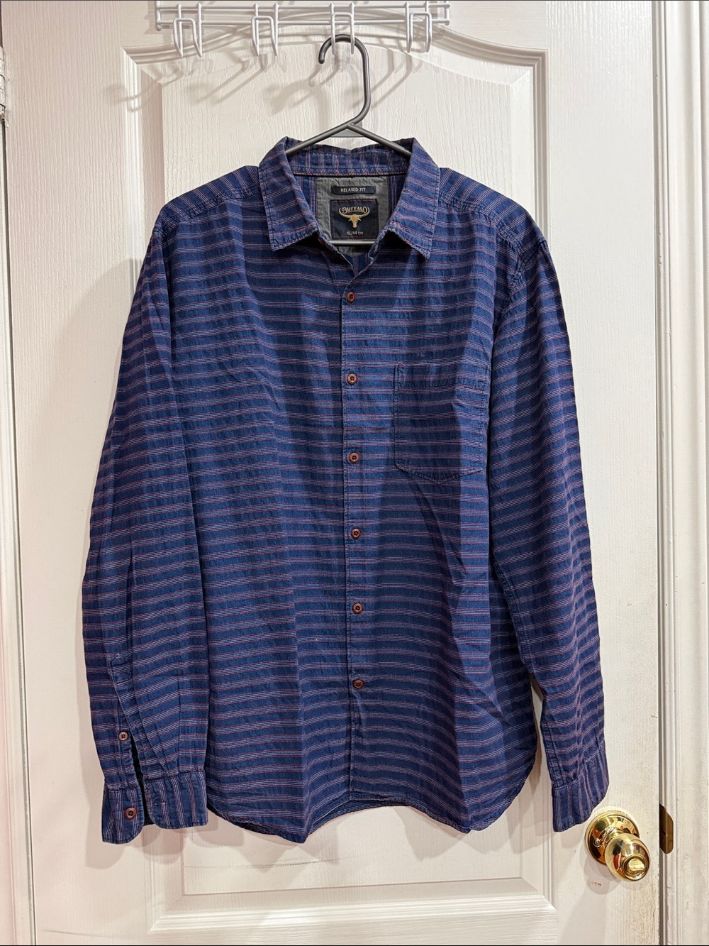 Buffalo David Bitton Blue and Red Striped Shirt